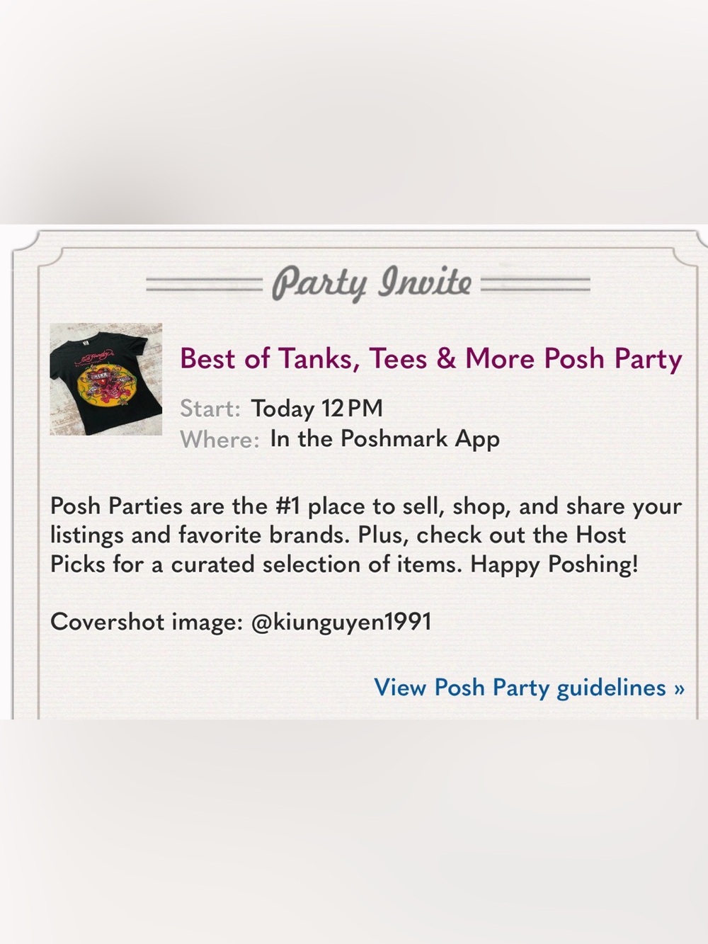 Best of Tanks, Tees & More Posh Party